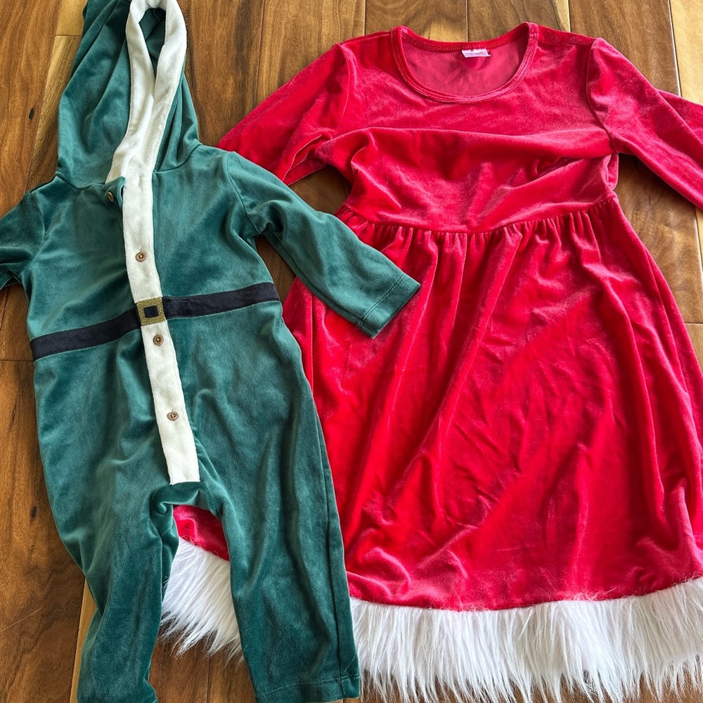 Mrs. Clause and elf brother/sister holiday match!